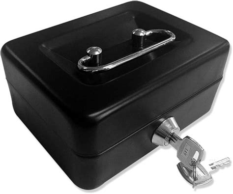 small silver steel cash box with key hole on top|Amazon.com: Metal Lock Box With Key.